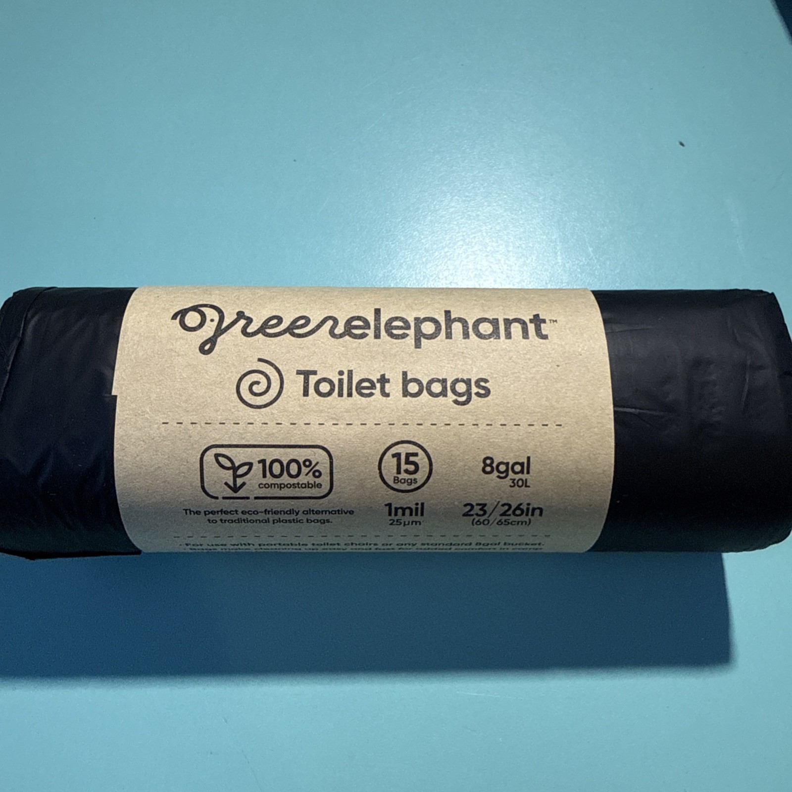 Portable Toilet Bags – Camping 15 Count (Pack of 1), Black
