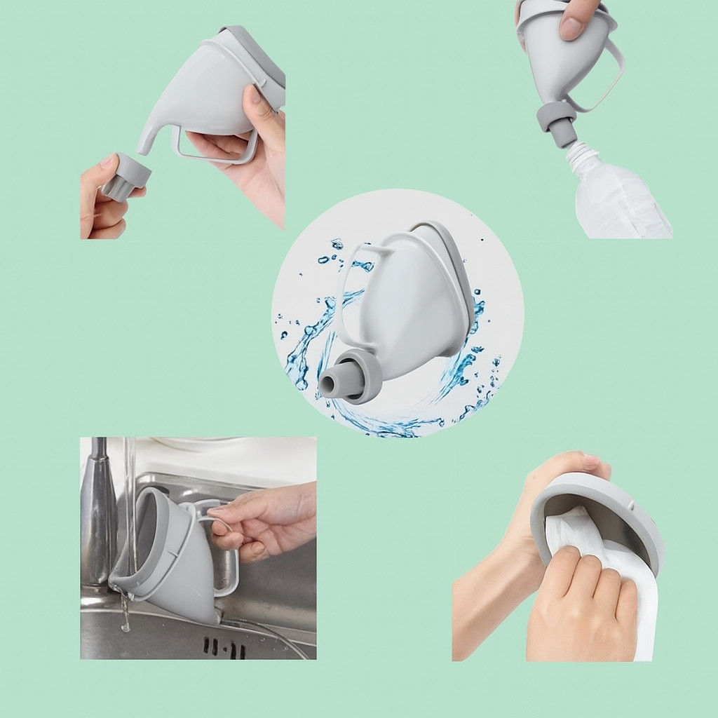 2Pcs Portable Potty Pee Funnel Men Women Emergency Urinal Outdoor Toilet Device