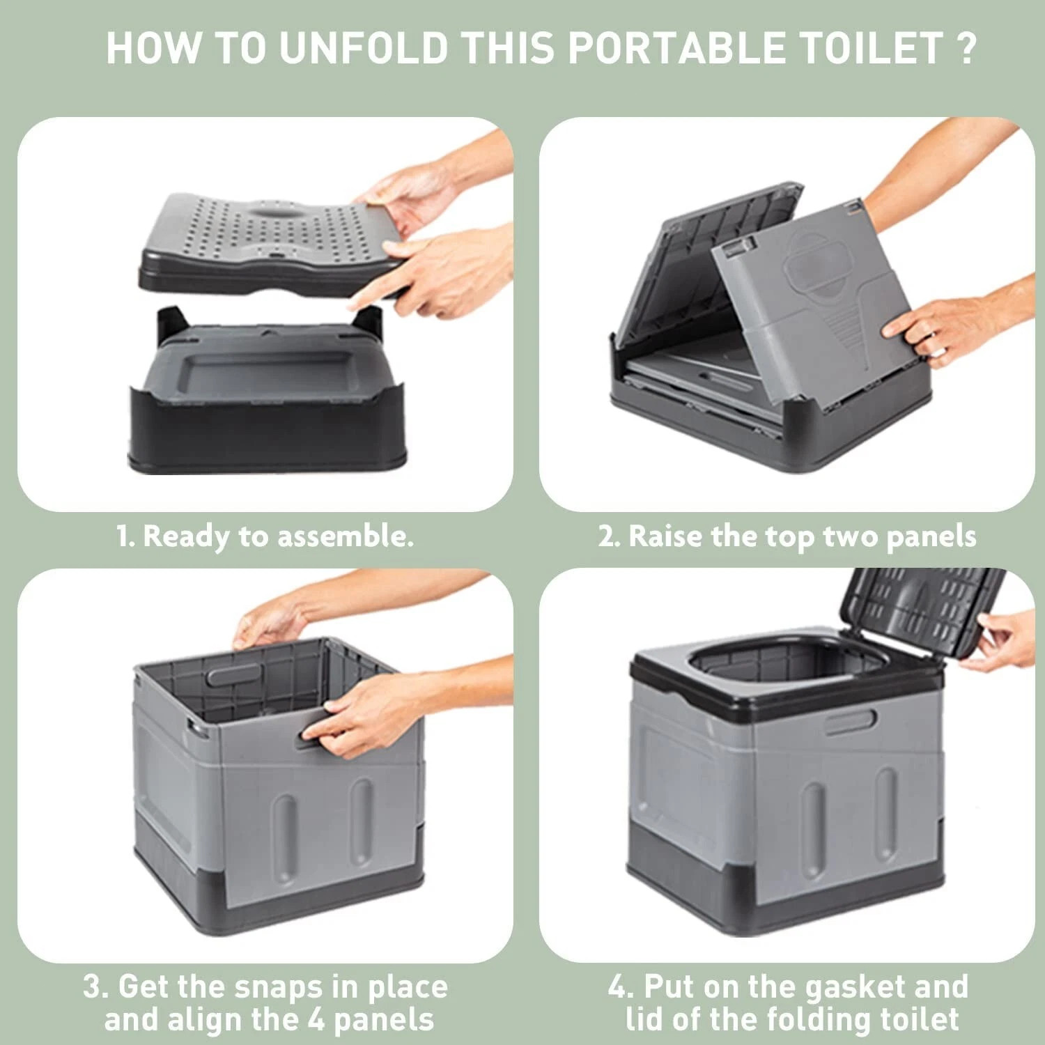 20L Portable Camping Toilet Foldable Potty for Car Travel & Hiking