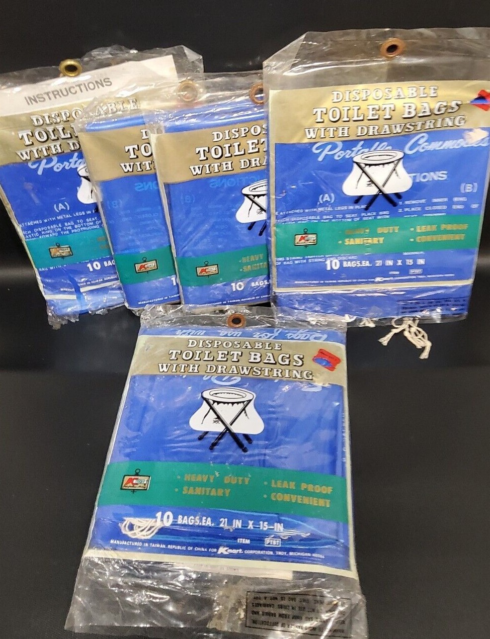 Portable Toilet Replacement Waste Bags Doodie Disposable Camping 5 Packs of 10