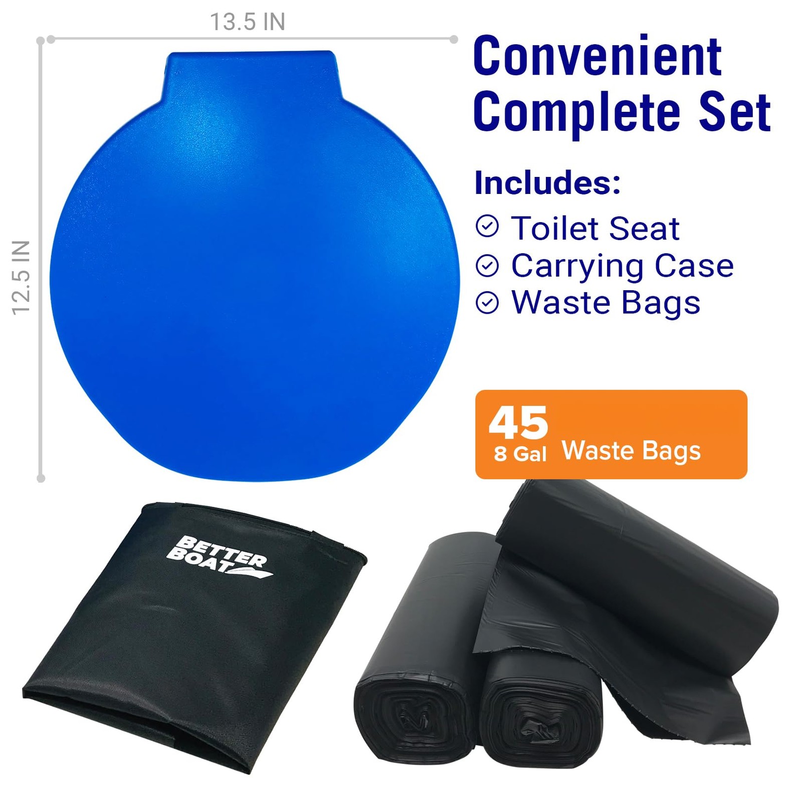 Camping Toilet Seat Kit Portable Bucket Potty with Bags Case Cover