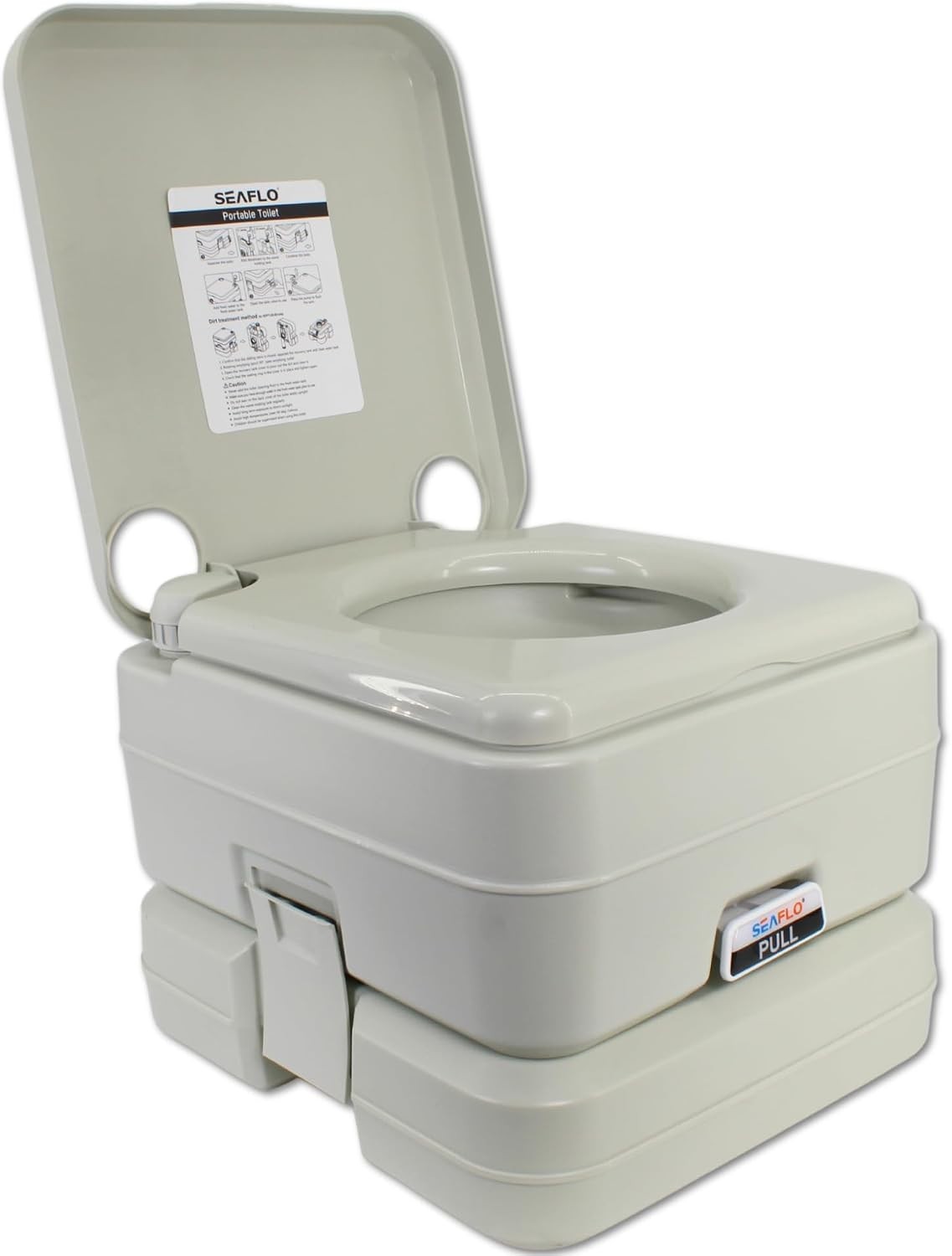 Self-Contained Portable Toilet – 3.43 Gallon Fresh Water, Odor Control System