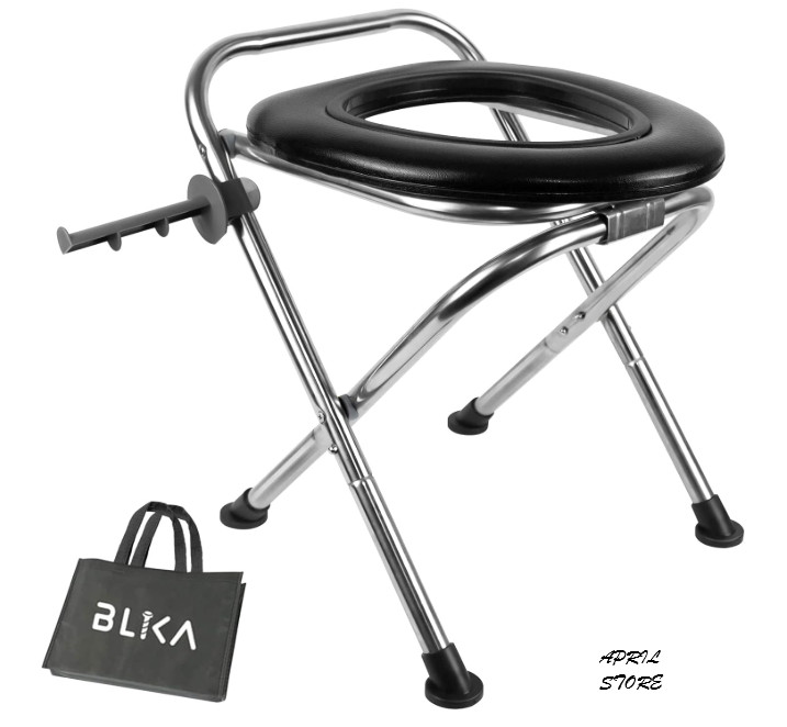 Portable Camping Toilet, 350lbs Foldable Stainless Steel Travel Toilet