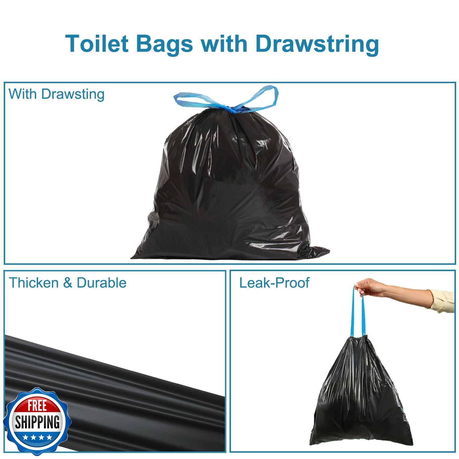 80 PCS Portable Toilet Bags with Drawstring, Biodegradable Porta Potty Bags –
