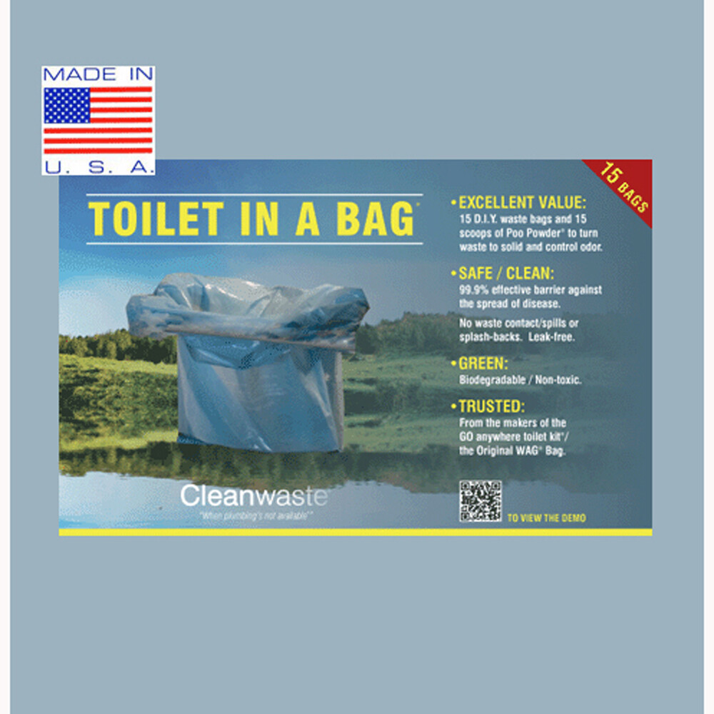 Cleanwaste Toilet in a Bag-15/Pack (D415W15)