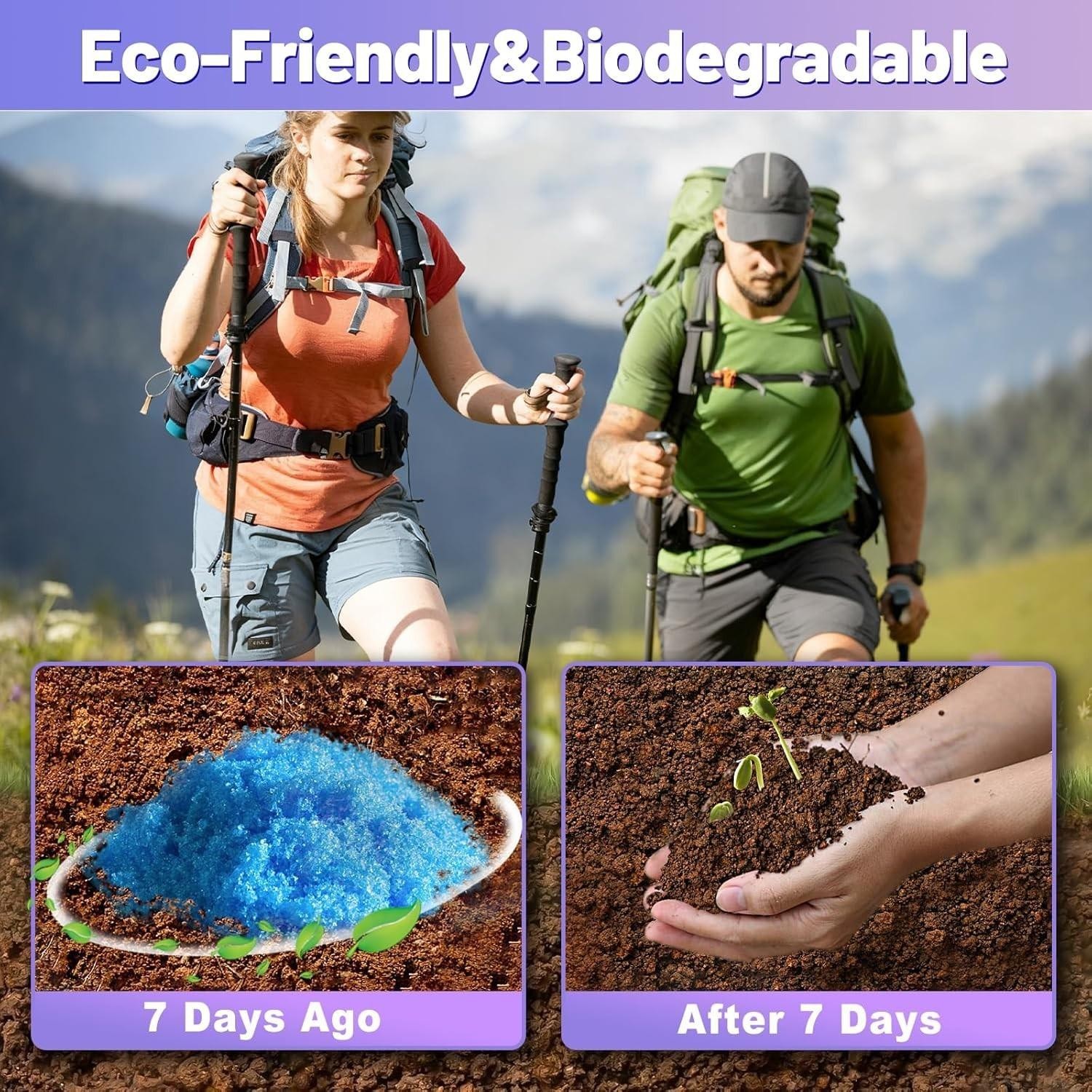 Portable Toilet Gel, Poo Powder for Portable Toilet, Camping Toilet Gel, Pee Pow