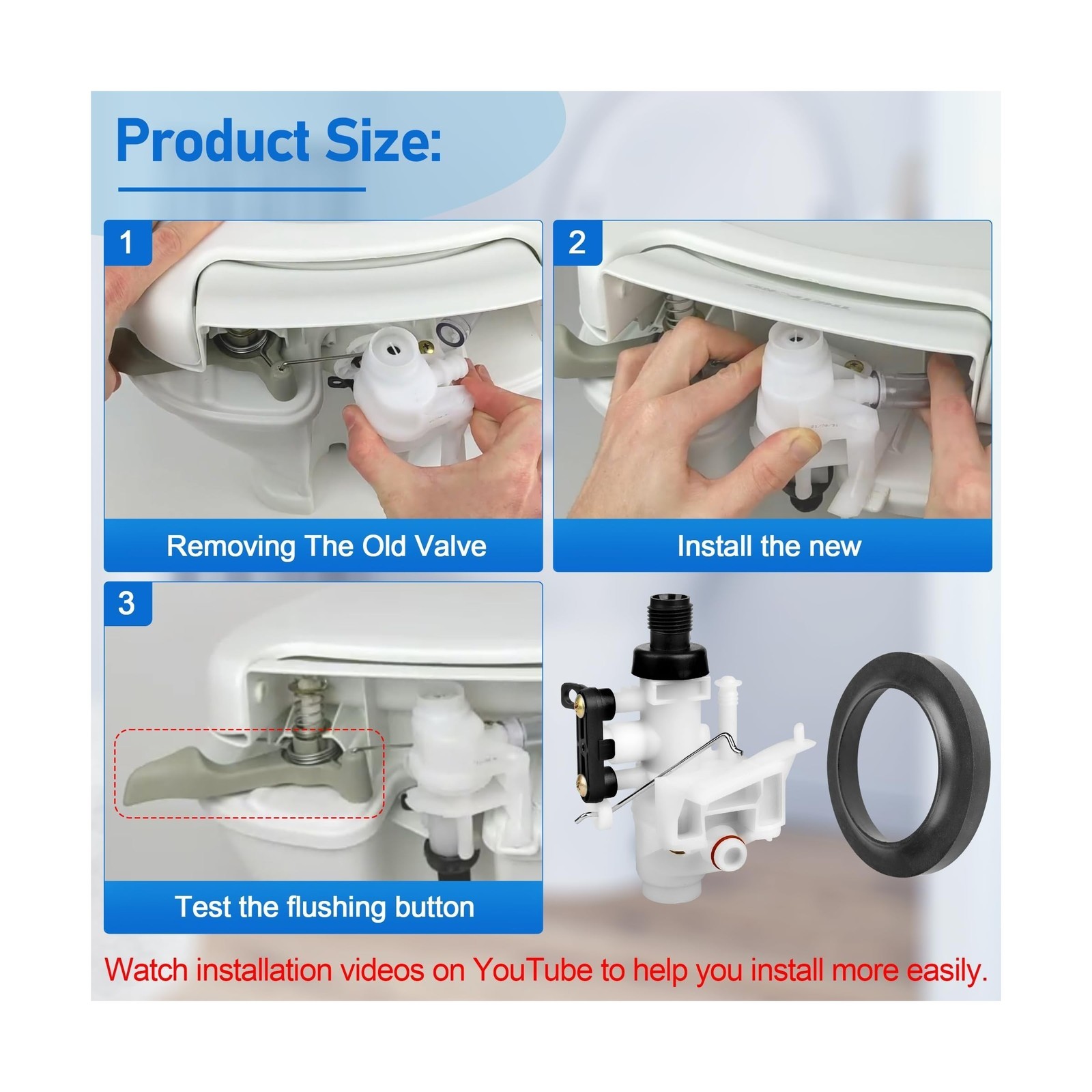 RV Toilet Water Valve Kit For Thetford Aqua-Magic 31705/31688