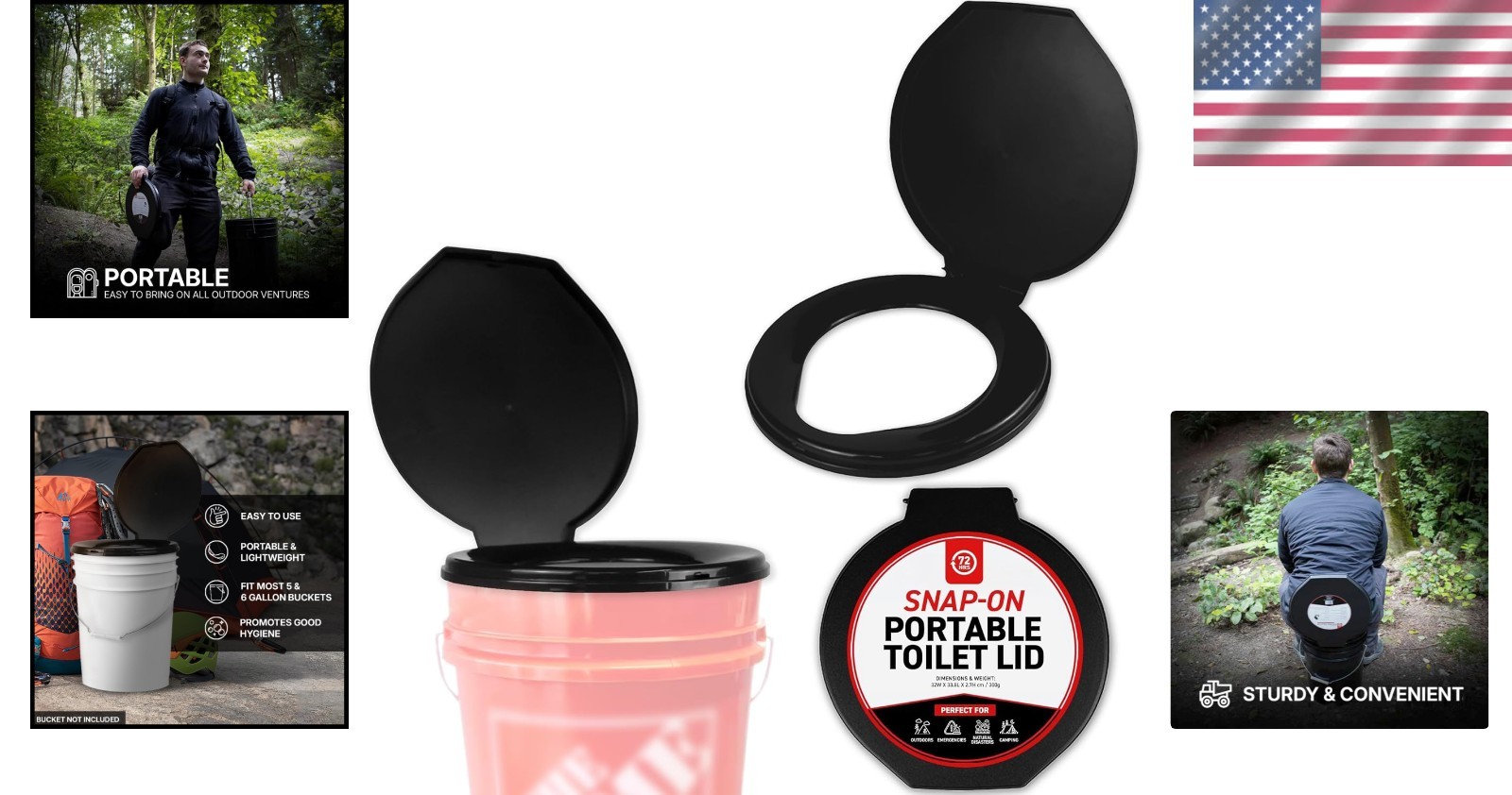 Lightweight 5-Gallon Bucket Toilet Seat – Perfect for Camping & Emergencies