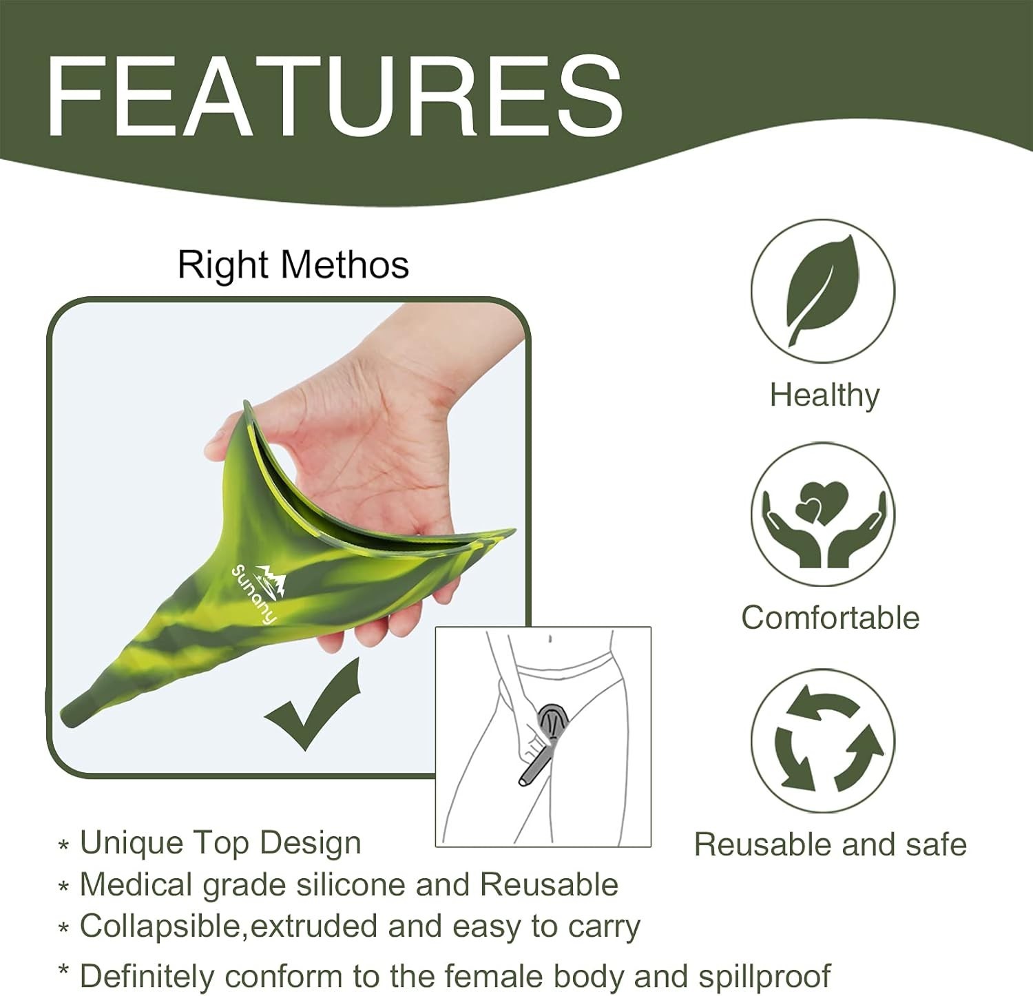 Camo Portable Female Urination Device – Convenient and Hygienic Travel Tool