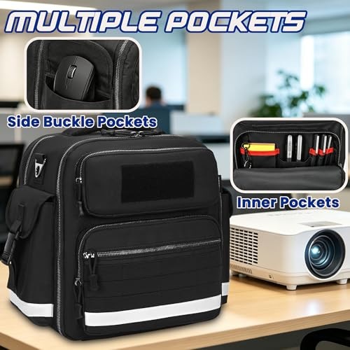 Projector Case with Projector Screen and 13 Inch Laptop Section, Portable