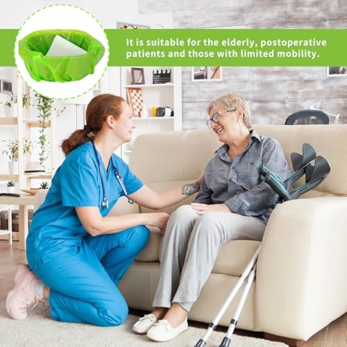60 Bedside 21″x16″ Commode Liners with Absorbent 1 Count (Pack of 60) 21″ x 16″