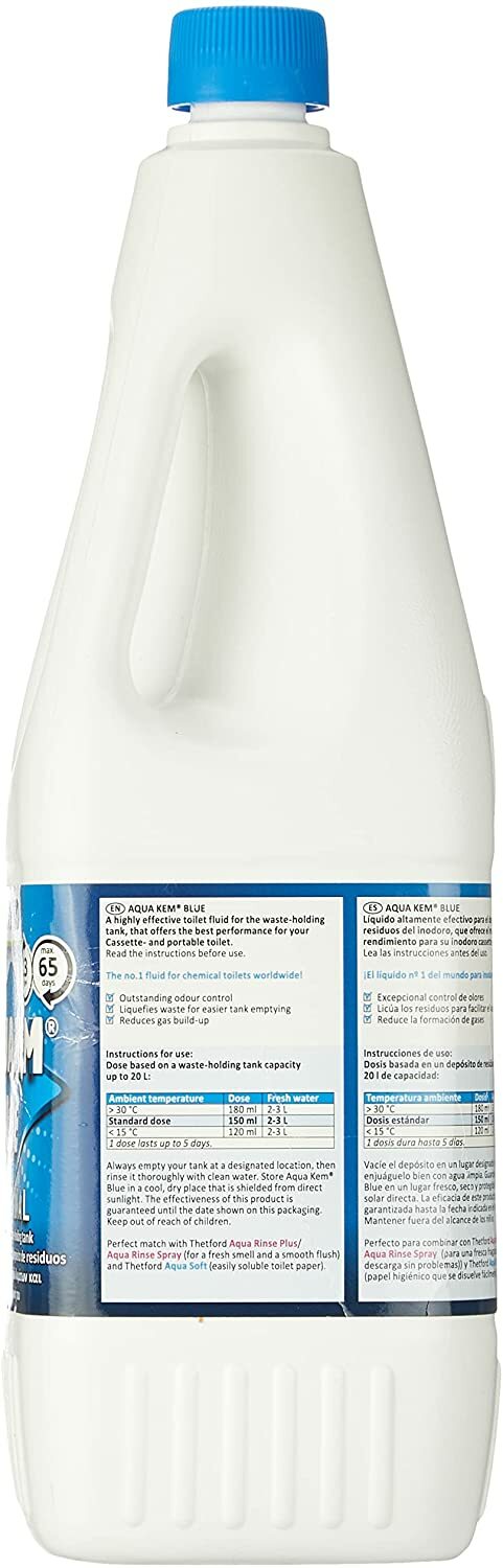 AQUA KEM BLU Genuine Thetford Acque Nere Camper Liquid 2 Litre