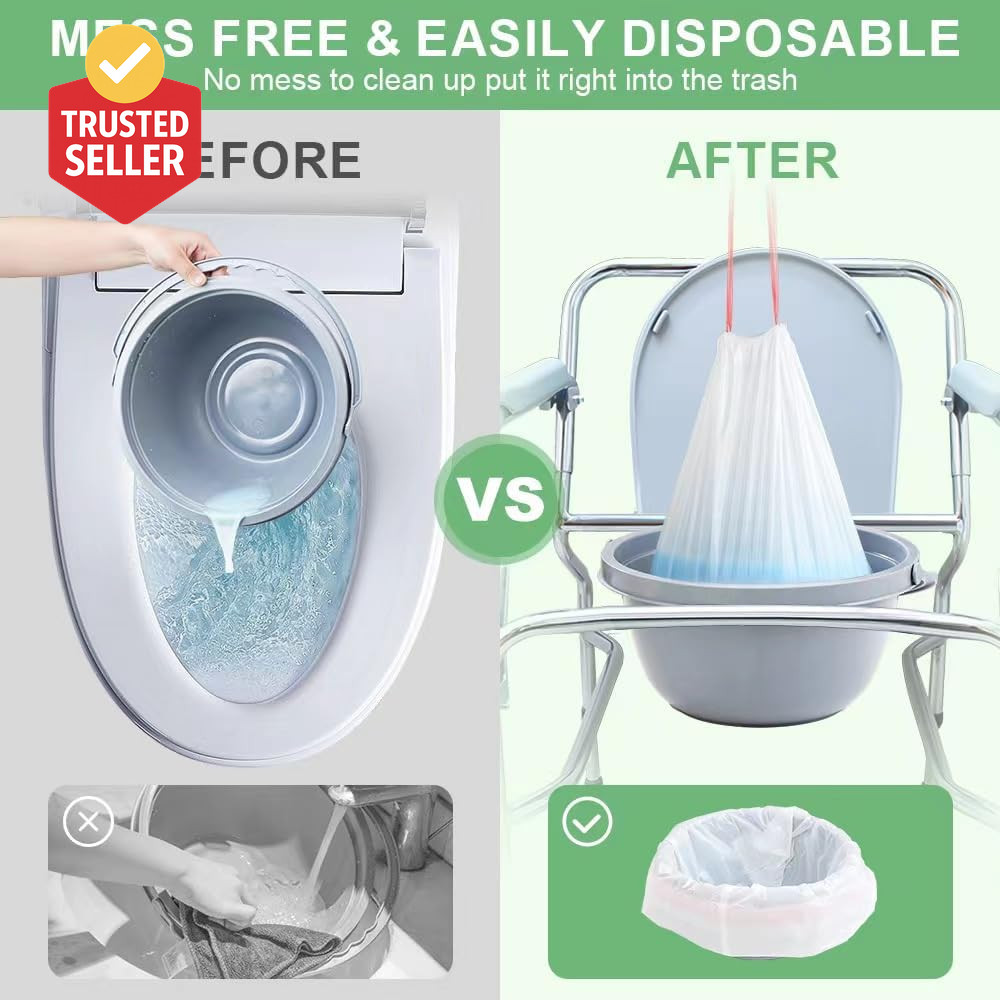 Commode Liners 120PCS Bedside Commode Liners Disposable-Portable Toilet Bags for