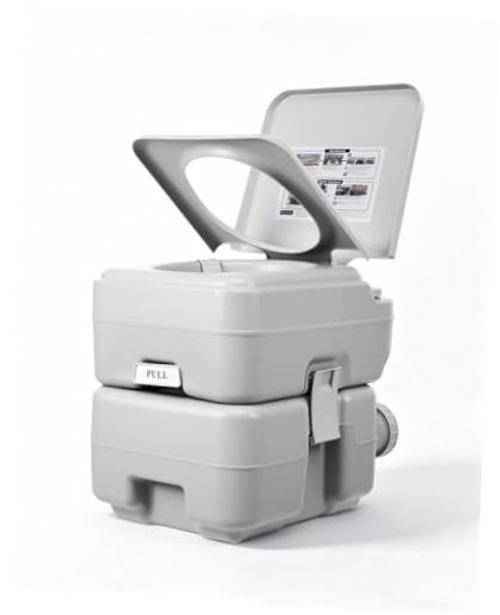 Portable Travel Toilet, T Outlet Water, RV Potty with 5.3 5.3 Gal Waste Tank