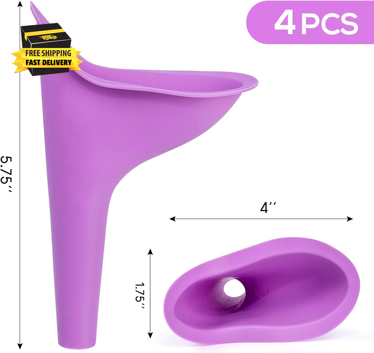 Female Urinal, 4PCS Portable Urination Device Pee Funnel for Travel Camping Hiki