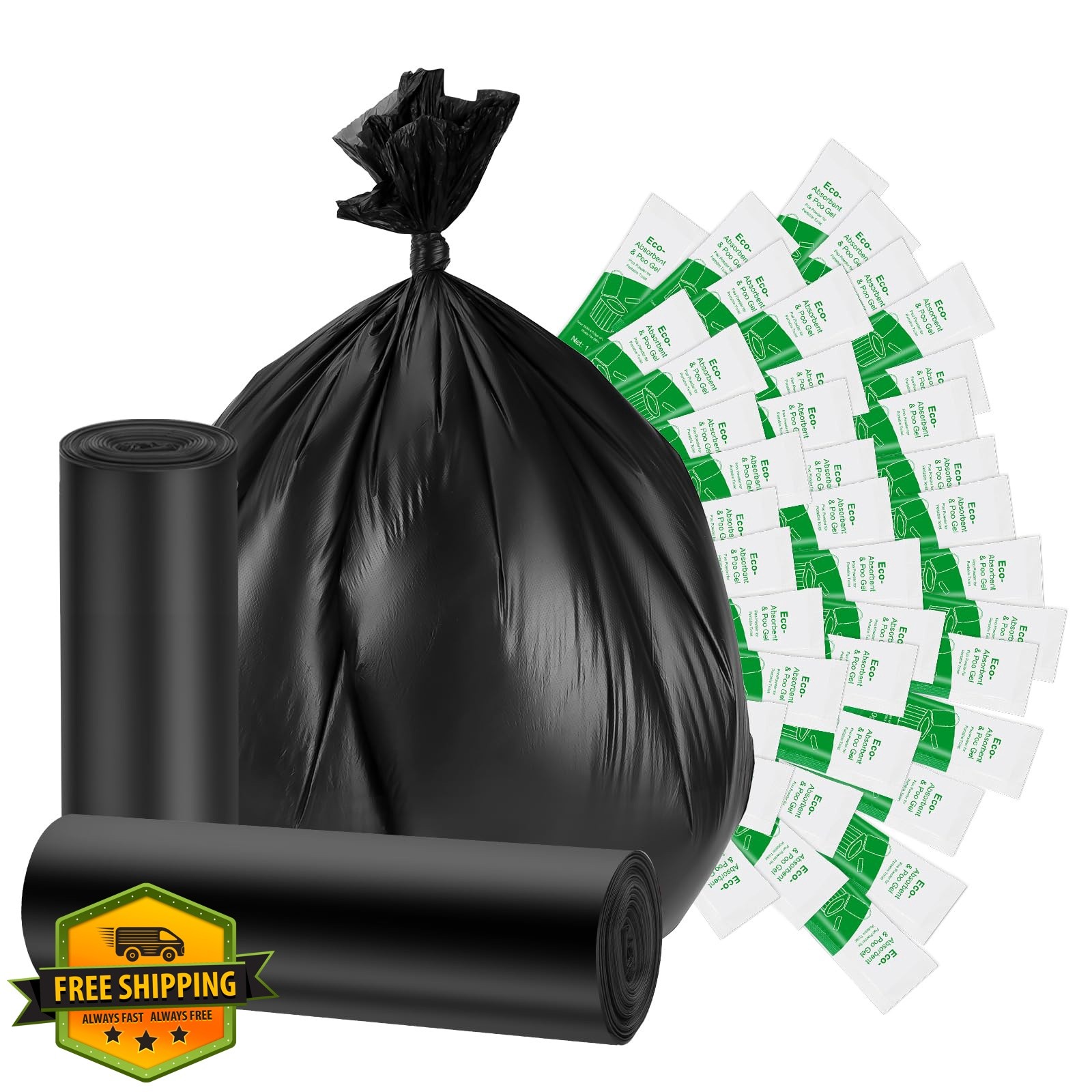 PAHTTO Camping Toilet Bags 40 Bags/Gel