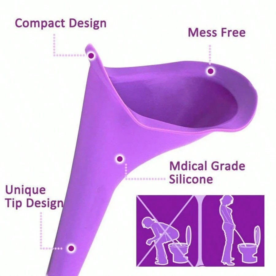 3PCS Portable Female Urinal Funnel Camping Travel Toilet Stand Pee Device
