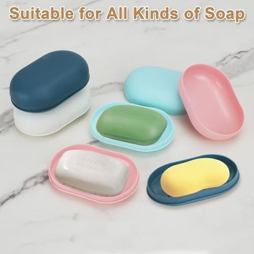4Pcs Bar Soap Holder, IEMIEBSHA Leakproof Portable Travel Soap Dish Case with