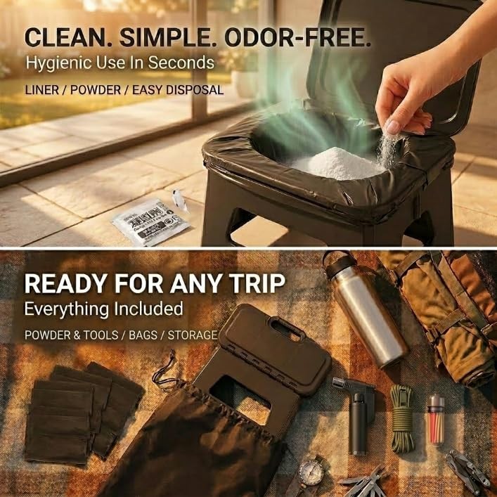 Camping Portable Toilet for Travel Adults Collapsible Foldable Potties with L…