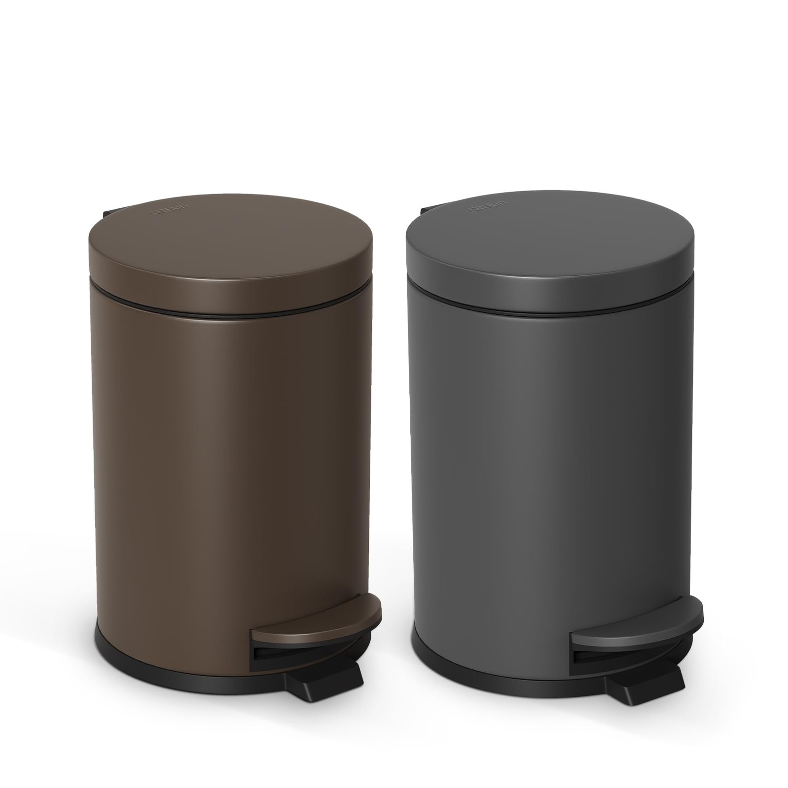 Cesun 1.2 Gallons Small Brown Trash Can, Bathroom Garbage Can with Lid and Fo…