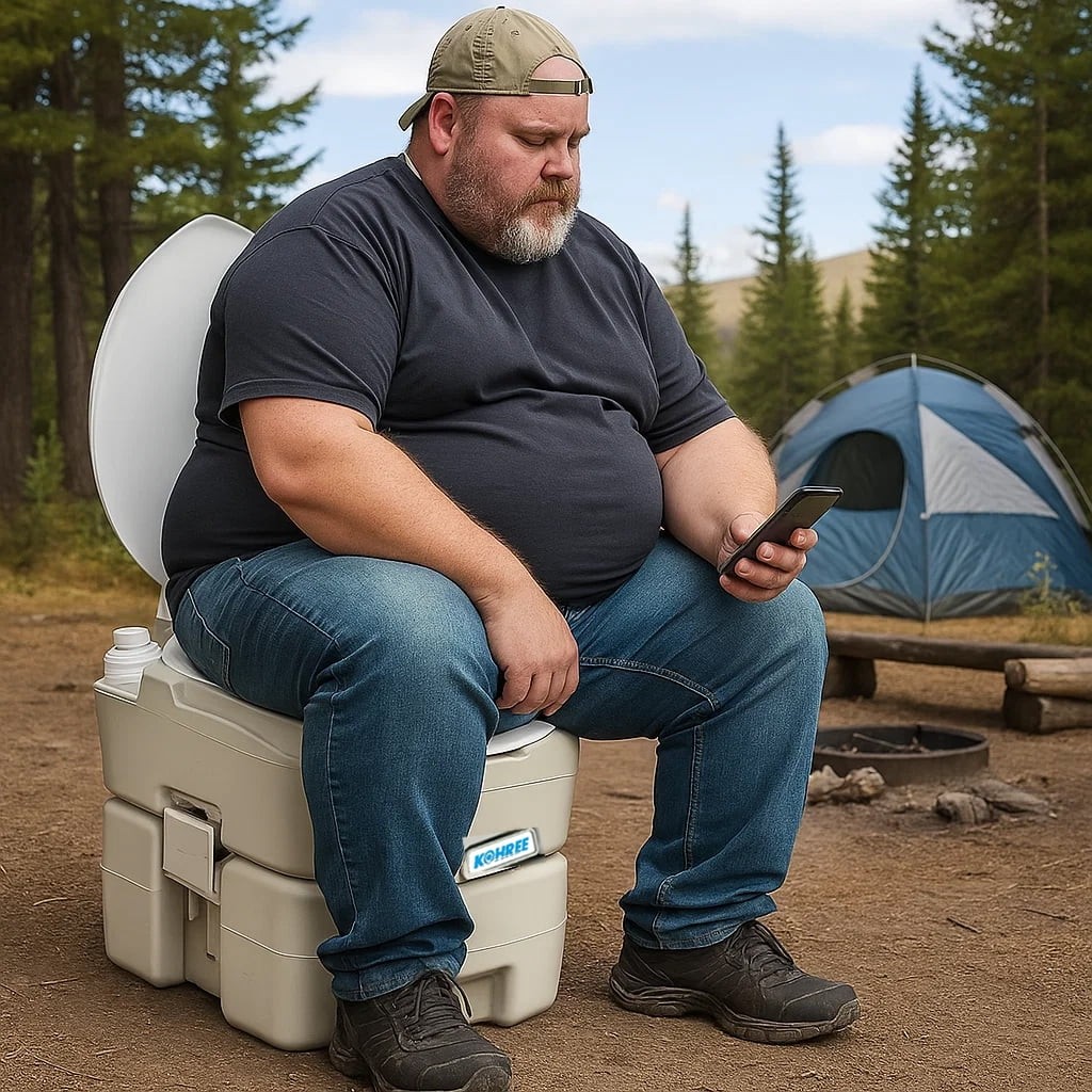 Portable Toilet with Phone Stand 5.3 Gal 20L Porta Potty for Adults