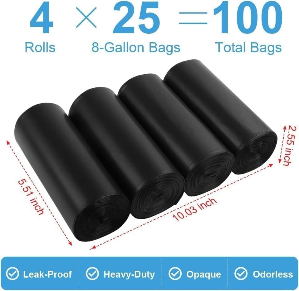 Travel-friendly Portable Toilet Bags, 100 Pcs, 8 Gallon