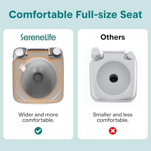 5.2 Gal Portable Camping Toilet For Adults, 100+ Flushes, Standard Moonwhite