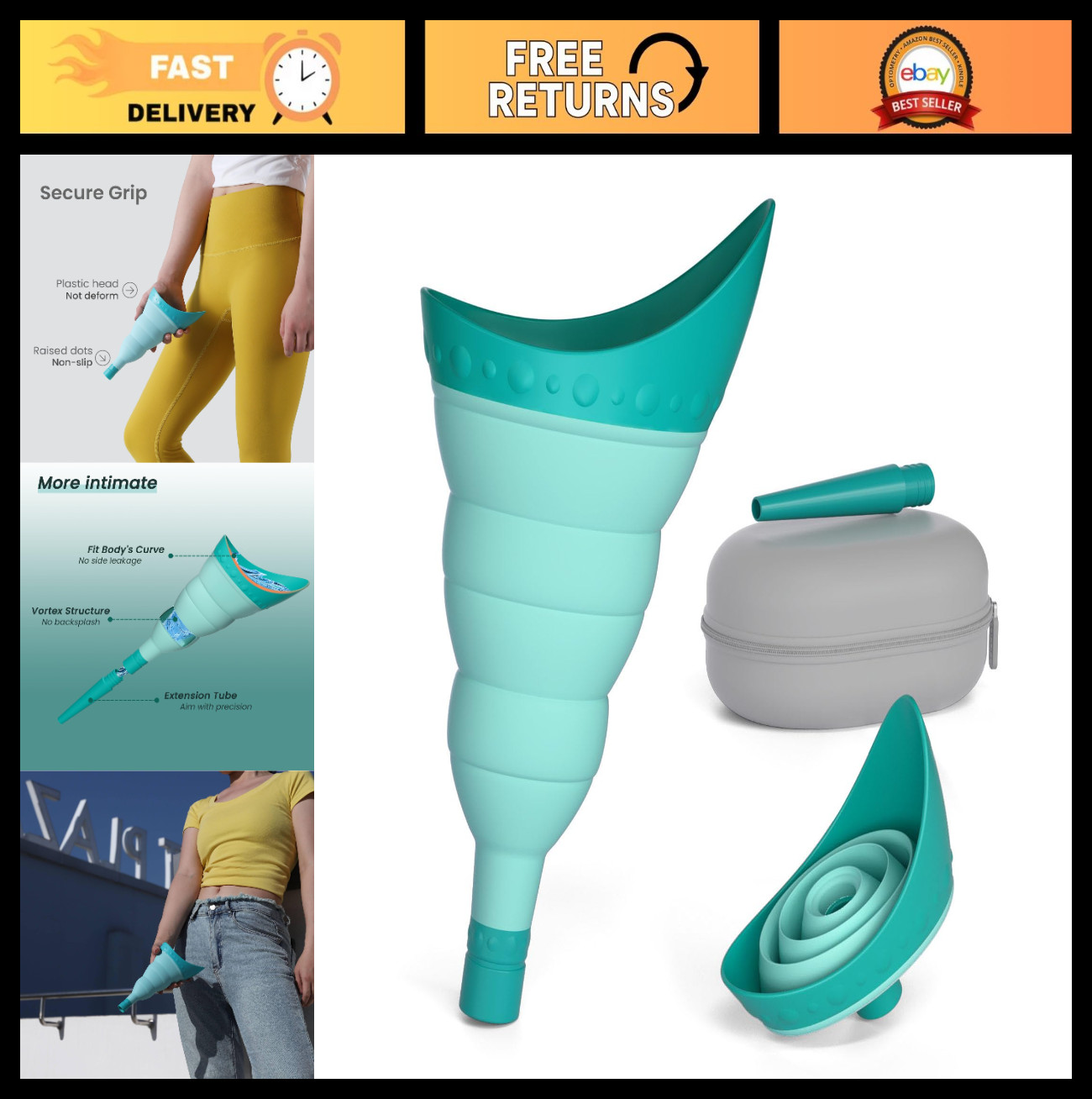 Portable Female Urinal Device – Foldable Pee Funnel for Travel, Women’s She Pee