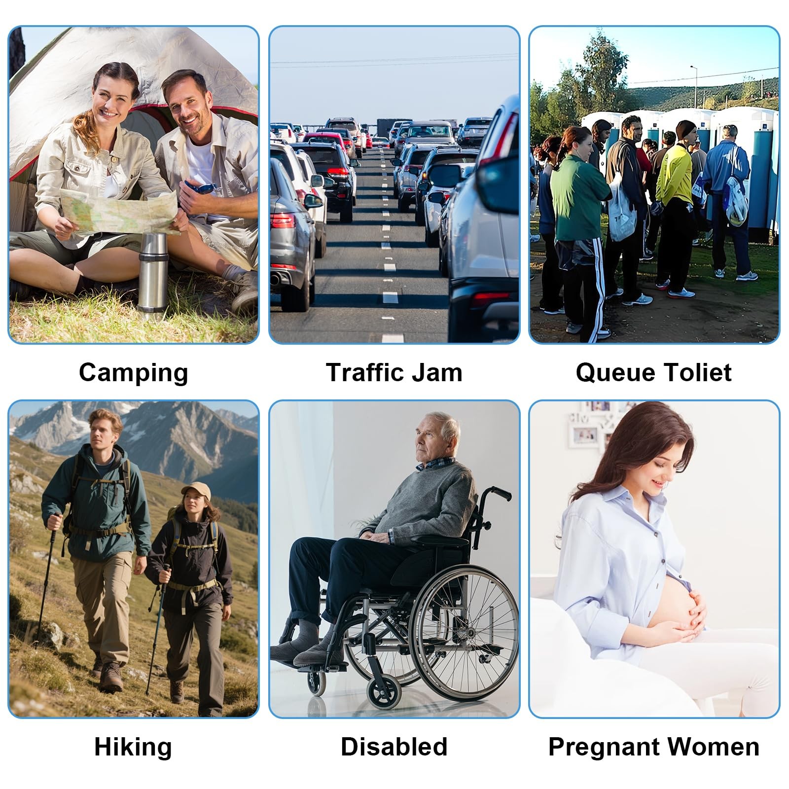 Portable Urinal Men Women Collapsible 750ML Urine Bottle Travel Camping Car
