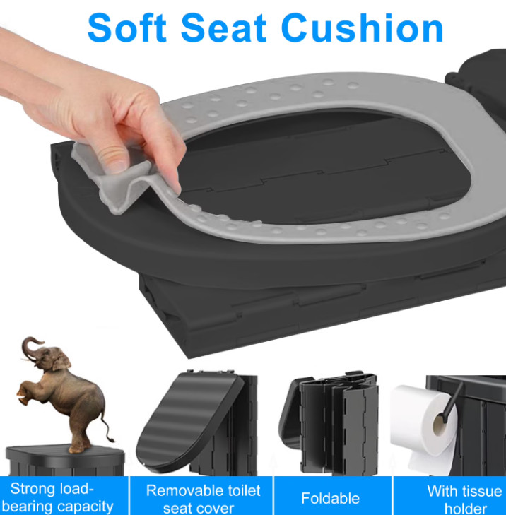 Portale Foldable Camping Toilet Set with Privacy Tent, Ergonomic Potty Provides