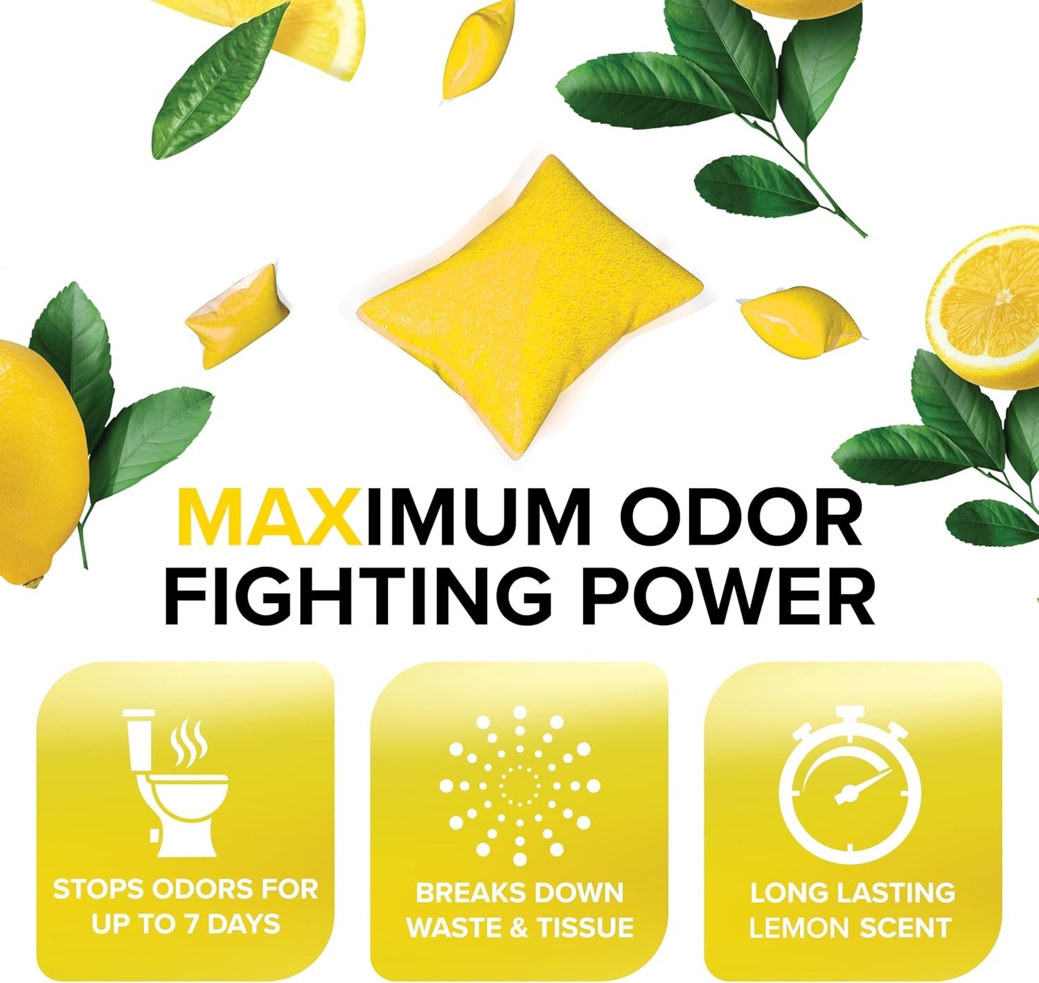 RV Toilet Treatment Drop-Ins 30-Count Lemon Scent Holding Tank Deodorizer
