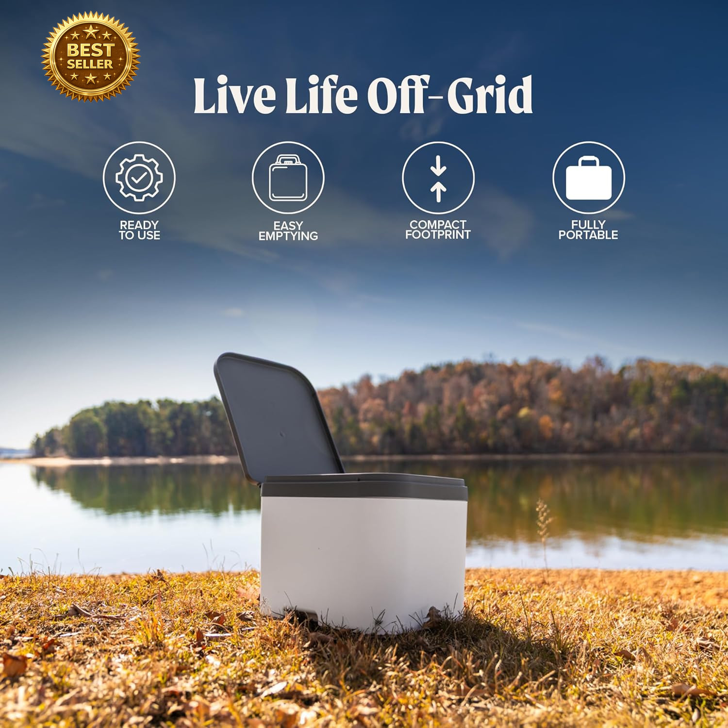 Portable Compost Toilet Camping No Electric Odor Free Urine Diverting Toilet 8G