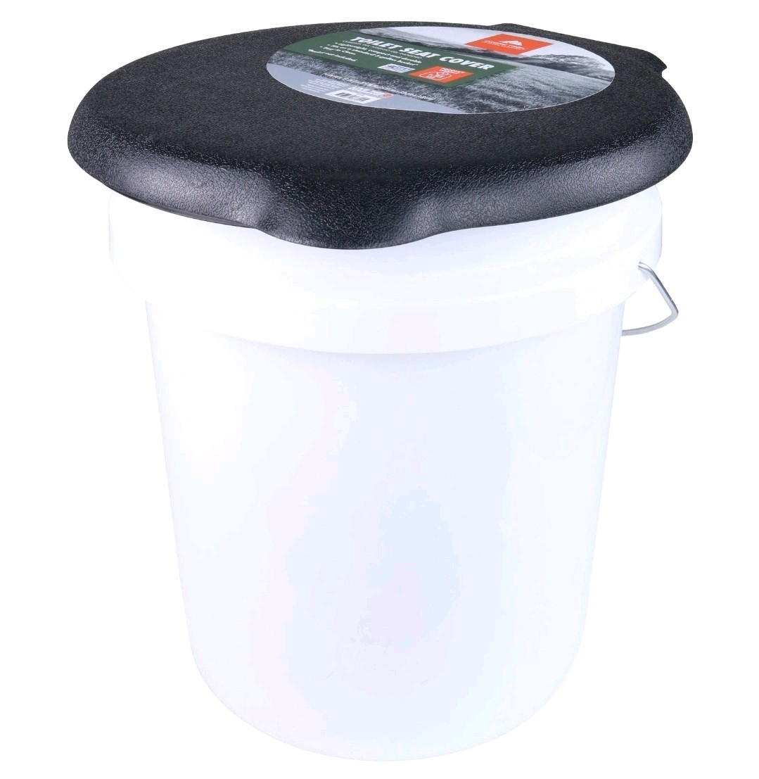 Ozark Trail Portable Outdoor Snap on Toilet Seat Cover with Folding Lid, Black