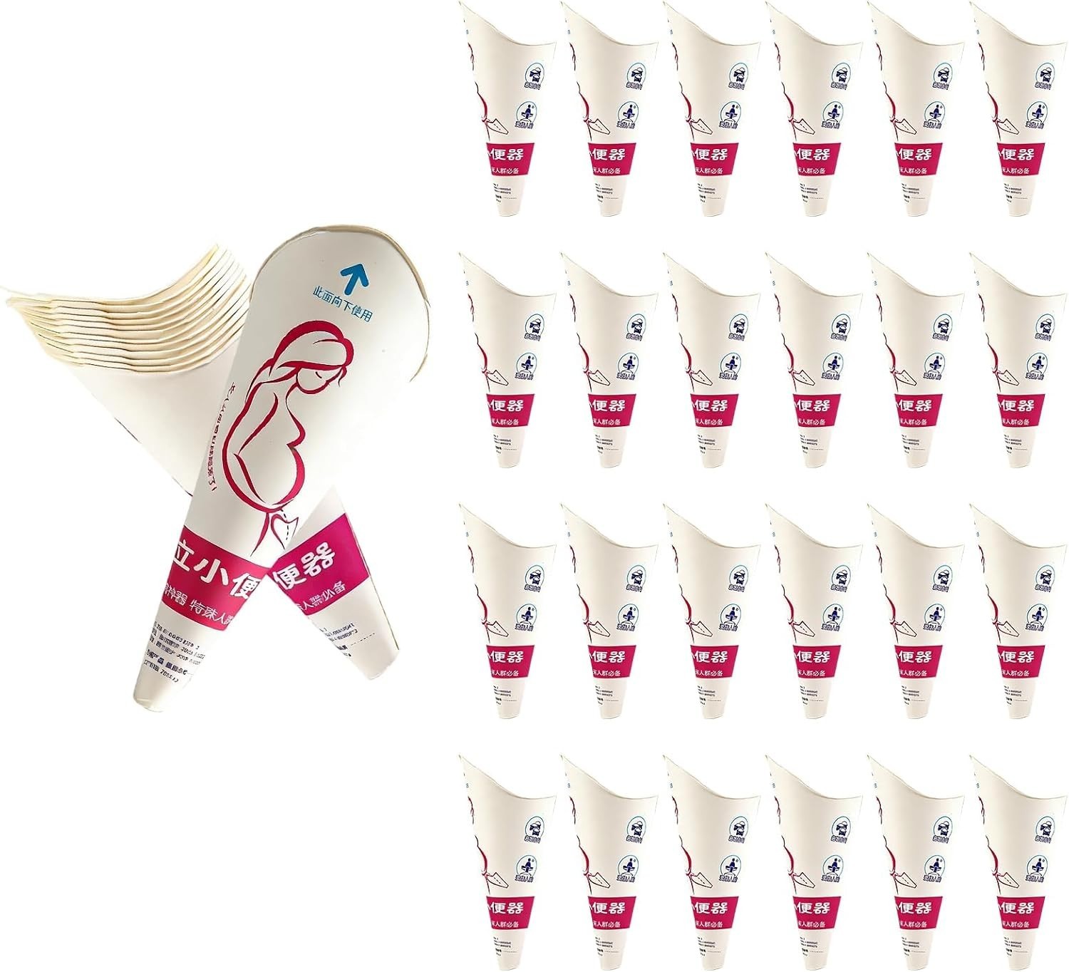 24Pcs Standing Women Pee Funnel,Leak-Proof Portable Female Urinal | Disposabl…