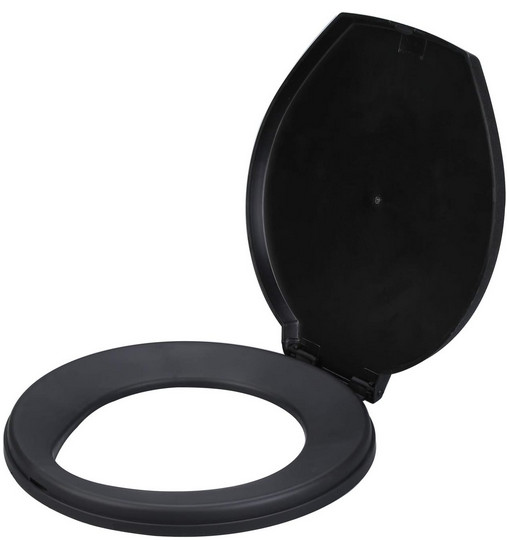 5 Gallon Bucket Toilet Seat w/ Lid Travel Outdoor Camping Hiking Snap On Black N