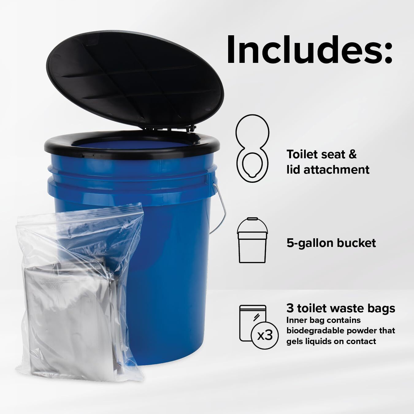Camco Portable Travel Toilet Bucket 5 Gallon Lightweight for Camping RVing Bo…