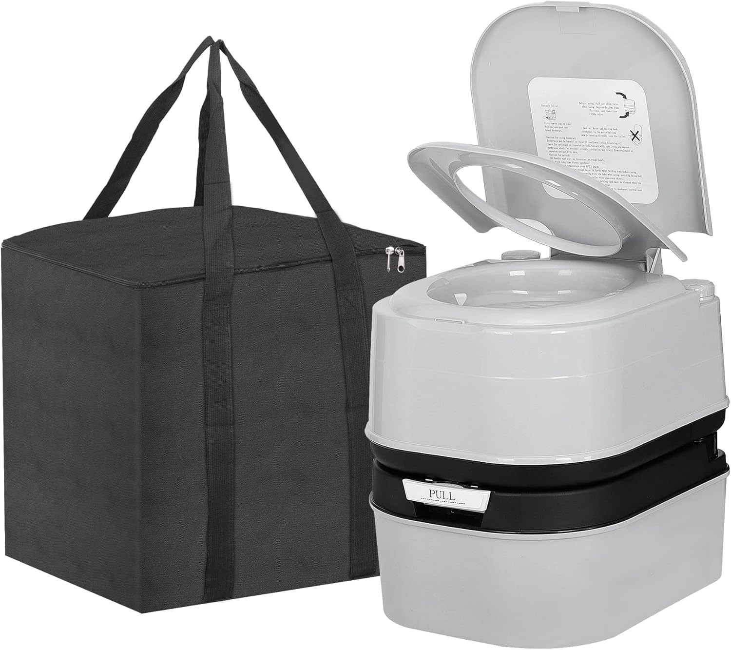 6.4 Gallon Waste Tank Portable Toilet for Camping RV Boating Fishing Indoor Outd