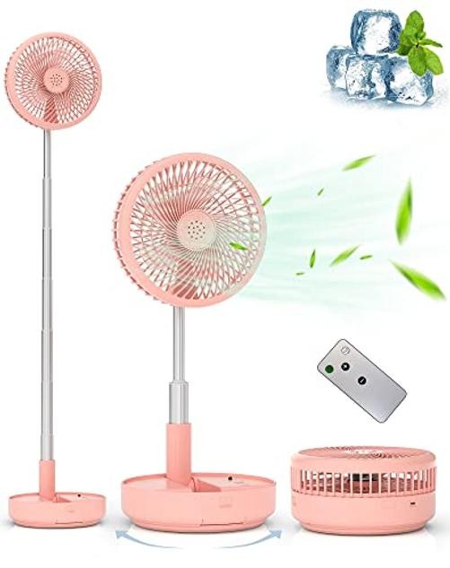 Portable Fan, |21H Battery|7200mAh Rechargeable Oscillating Fan 7.7 inch Pink