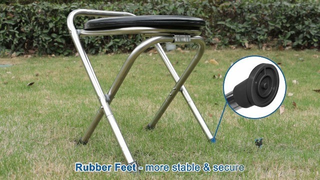 Portable 16.5″ Camping Toilet – 350LB Capacity, Stainless Steel, Soft Seat, Coll