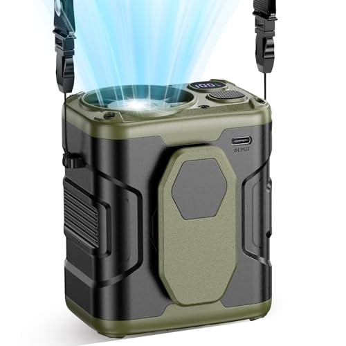 Upgrade Portable Waist Fan Clip On, 10000mAh Rechargeable Medium Green