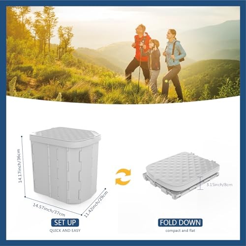 Portable Camping Toilet for Adults – XL Portable Folding Toilet with Gray