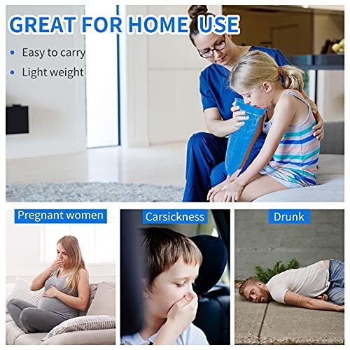 24 Pack Blue Emesis Bags Disposable for Kids, 1000 ml Vomit Bag for Morning
