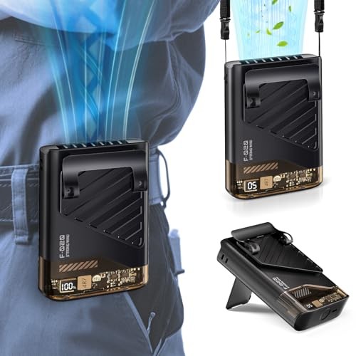 2026 Portable Waist Fan, Clip-On Personal Cooling Fan, LED Display, 10000RPM,