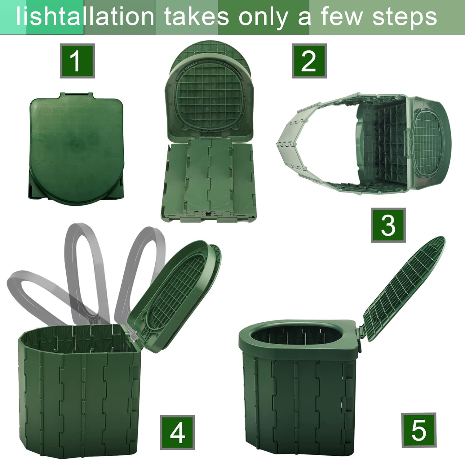 Camping Toilet, Portable Toilet for Adults & Kids, Foldable Potty & Outdoor Emer