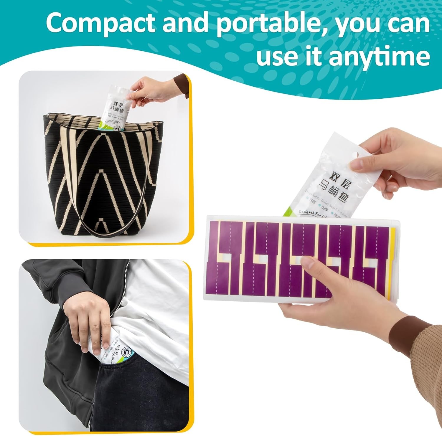 15pcs Disposable Toilet Seat Covers Waterproof Travel Portable Non-Woven Mats