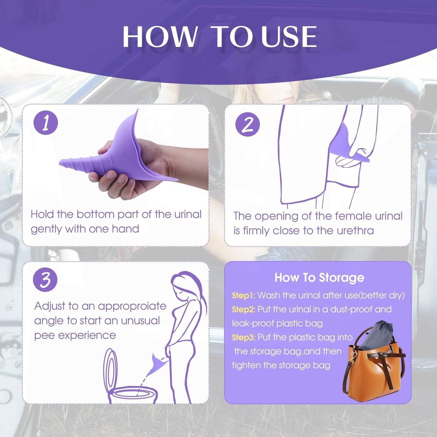 Lightweight Pee Funnel – 2 Pack Reusable Silicone Female Urination Device