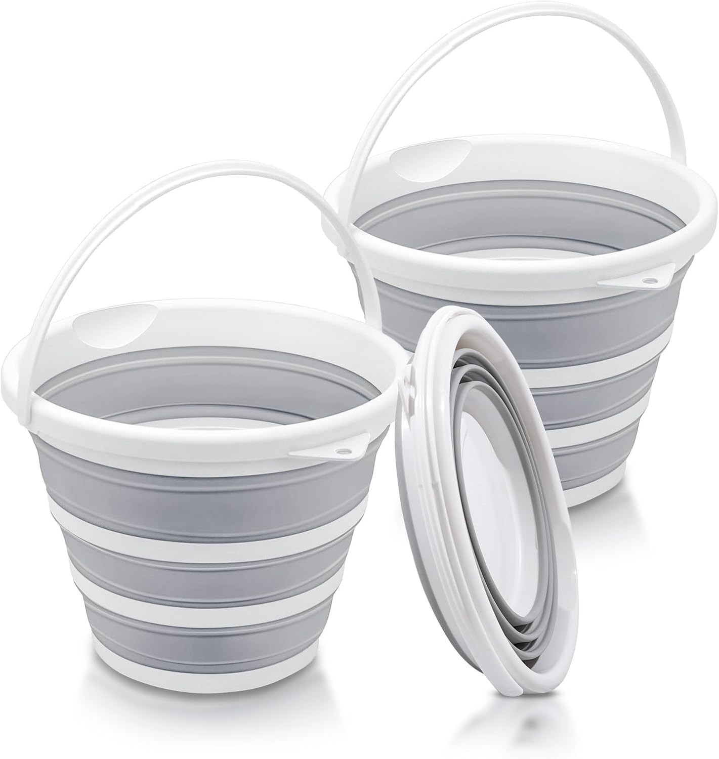 2-Pack Collapsible Buckets 2.6 Gallon 10L Large Capacity Essential RV Garden