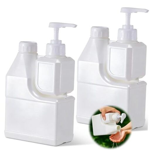 2 Pcs Portable 2 Compartment Foam Soap Handwashing Bottle 1300ml Capacity