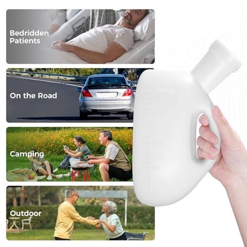 2000ML Portable Urinal Bottle for Men – Spill Proof, Large Pee Container for Tra
