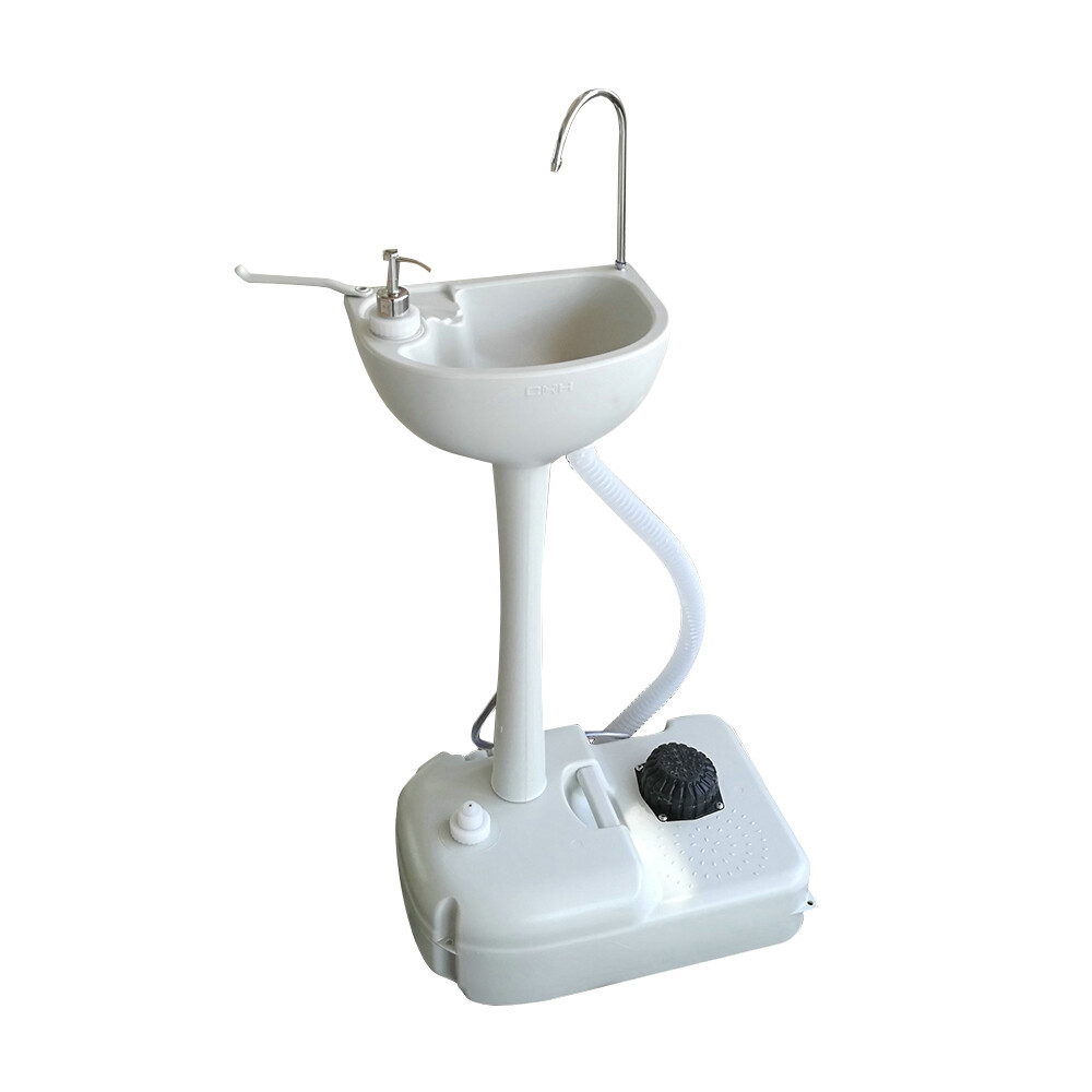 Camping Wash Set Portable 20L Flush Toilet Hand Wash Sink Basin Towel Holder
